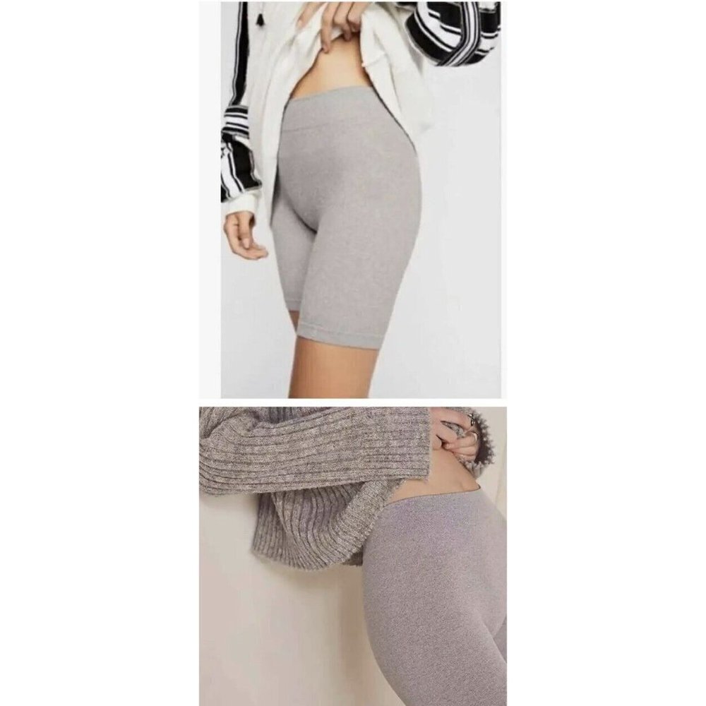 Free People Seamless Bike Short High Rise Heather Gray Shorts Size XS/S NWT B - Picture 3 of 8
